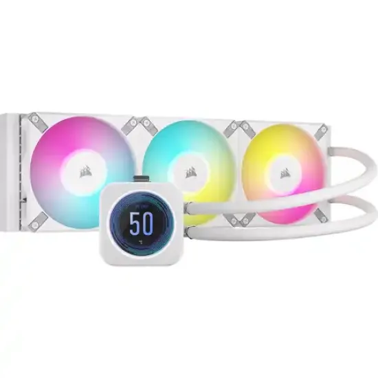 iCUE H150i ELITE LCD XT Display best product price in bd Corsair iCUE H150i ELITE LCD XT Display 360mm Liquid CPU Cooler White best product price in bd