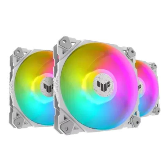 TUF Gaming TF120 ARGB White best product price in bd ASUS TUF Gaming TF120 ARGB White Triple Casing Fan Kit with ARGB Controller best product price in bd