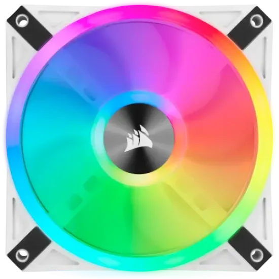 Corsair iCUE QL120 RGB 120mm PWM White Case Fan Triple Fan Kit with Lighting Node CORE Corsair iCUE QL120 RGB 120mm PWM White Case Fan Triple Fan Kit with Lighting Node CORE