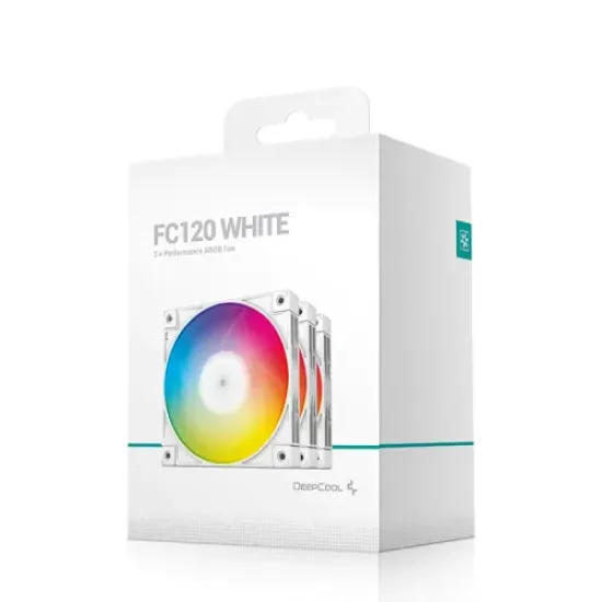 FC120 WHITE 3 IN 1 best product price in bd DeepCool FC120 WHITE 3-in-1 Performance 120mm ARGB PWM Case Fan best product price in bd
