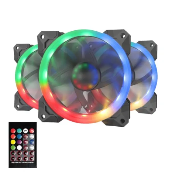 GC-F009 best product price in bd Redragon GC-F009 RGB Casing Cooler Fan Triple Pack with Remote best product price in bd