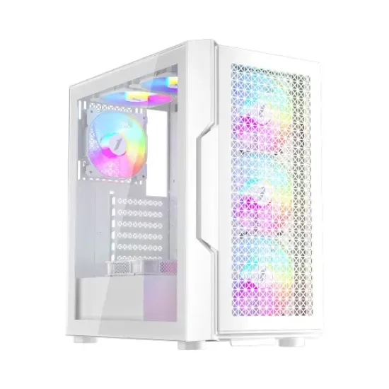 1STPLAYER T7 RGB ATX Mid Tower Gaming Casing White best product price in bd