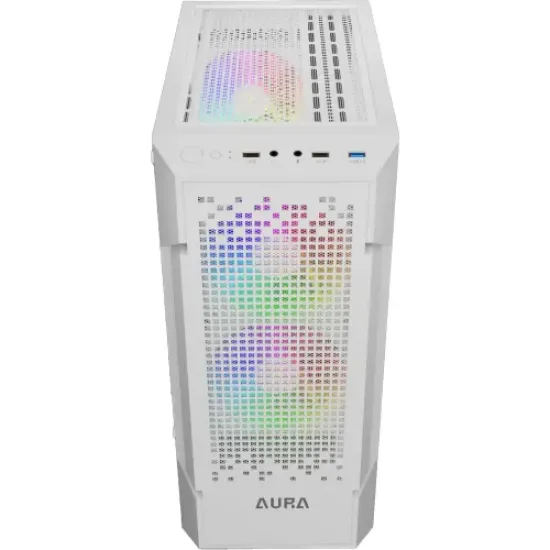 AURA GC7 WH ARGB best product price in bd Gamdias AURA GC7 WH ARGB ATX Mid-Tower Casing With 250W PSU best product price in bd