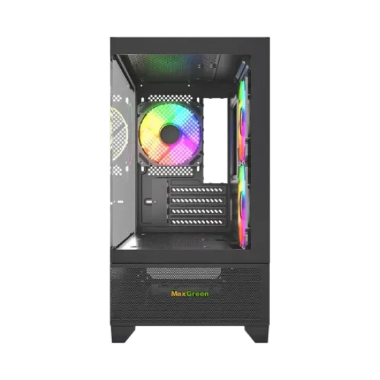 MaxGreen 350 Mid-Tower M-ATX Gaming Case With 3 ARGB Fan