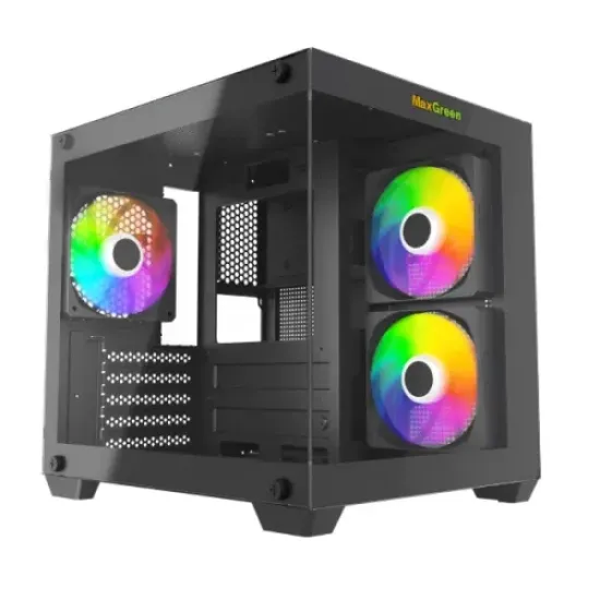S275-22 best product price in bd MaxGreen S275-22 Mid-Tower M-ATX Gaming Casing With 3x ARGB Fan best product price in bd