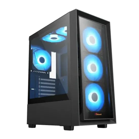 PC Power Crystal Glass V3 BK ATX Desktop Gaming Casing best product price in bd