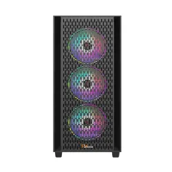 PC Power Flow Dark Mesh Mid Tower ATX Gaming Casing PC Power Flow Dark Mesh Mid Tower ATX Gaming Casing