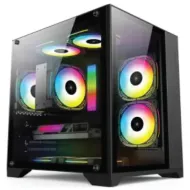 PC Power Ice Cube 2024 BK mATX ARGB Gaming Casing