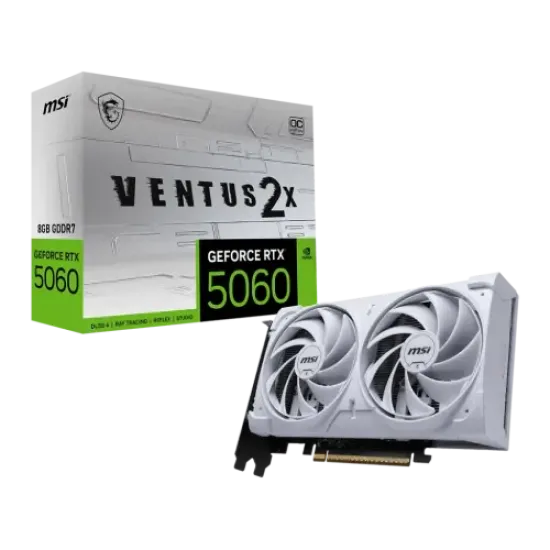 GeForce RTX 5060 8G VENTUS 2X OC WHITE best product price in bd MSI GeForce RTX 5060 8G VENTUS 2X OC WHITE 8GB GDDR7 Graphics Card best product price in bd