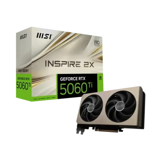 GeForce RTX 5060 Ti 8G INSPIRE 2X OC best product price in bd MSI GeForce RTX 5060 Ti 8G INSPIRE 2X OC 8GB GDDR7 Graphics Card best product price in bd