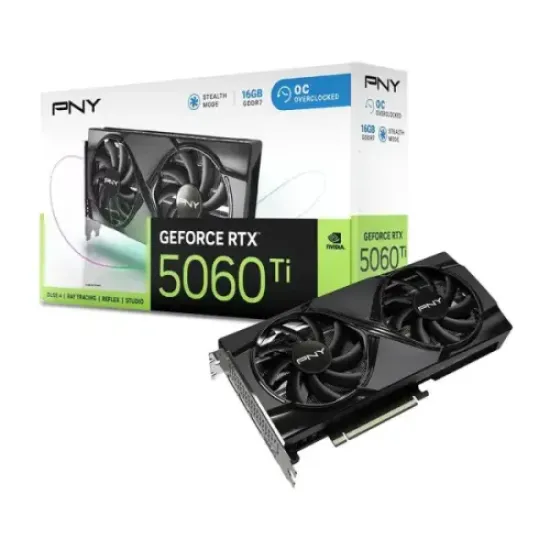 GeForce RTX 5060 Ti 16GB OC Dual Fan best product price in bd PNY GeForce RTX 5060 Ti 16GB OC Dual Fan GDDR7 Graphics Card best product price in bd