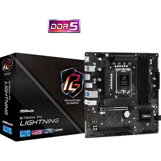 B760M PG Lightning best product price in bd ASRock B760M PG Lightning DDR5 14th, 13th and 12th Gen Micro ATX Motherboard best product price in bd
