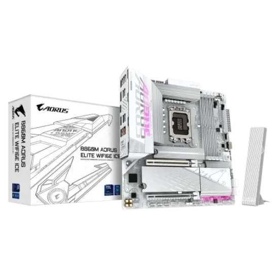 B860M AORUS ELITE WIFI6E ICE best product price in bd GIGABYTE B860M AORUS ELITE WIFI6E ICE LGA1851 Micro ATX Motherboard best product price in bd