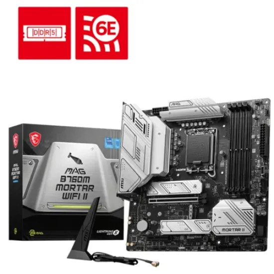 MAG B760M MORTAR WIFI II best product price in bd MSI MAG B760M MORTAR WIFI II DDR5 mATX Motherboard best product price in bd