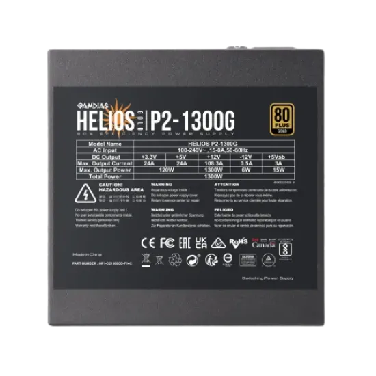 HELIOS P2-1300G best product price in bd Gamdias HELIOS P2-1300G 1300W 80 Plus Gold ATX 3.0 Power Supply best product price in bd