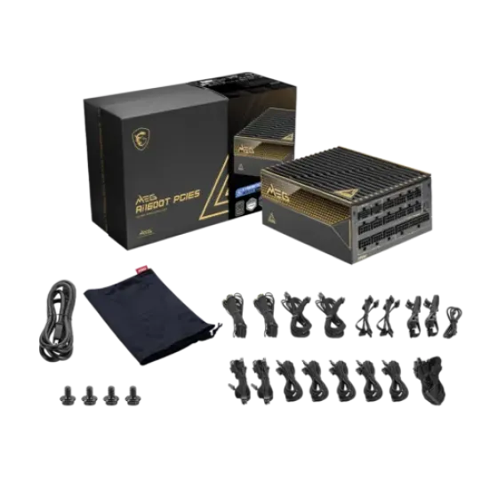MEG Ai1600T PCIE5 best product price in bd MSI MEG Ai1600T PCIE5 1600W 80 Plus Titanium Fully Modular Power Supply best product price in bd