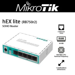 Mikrotik Hex lite RB750R2 Plastic Body Router
